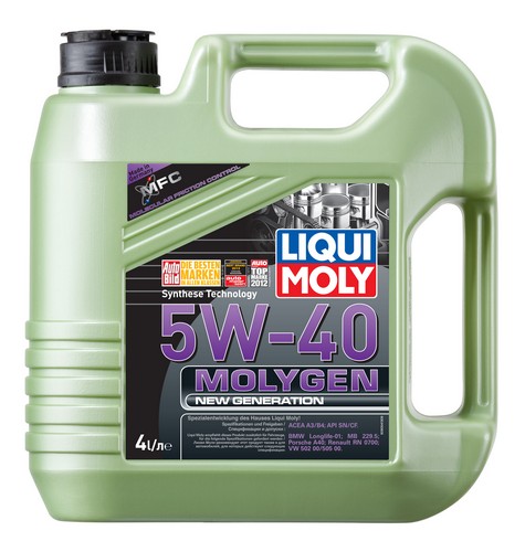 Liqui Moly 9054/8578 масло моторное Molygen New Generation SAE 5W40 SN/CF 4L