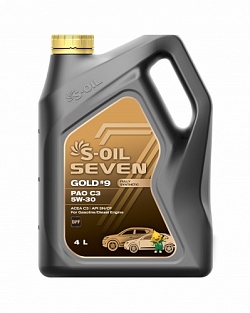 Масло моторное S-OIL 7 GOLD#9 PAO SAE 5W30 C3 SN/CF 4L (№E107742)