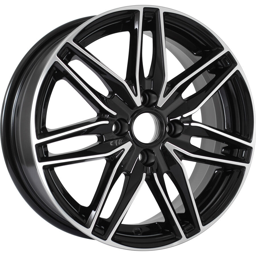 KDW KD1570 R15x6 4x100 ET50 CB60.1 Black_Front_Polished