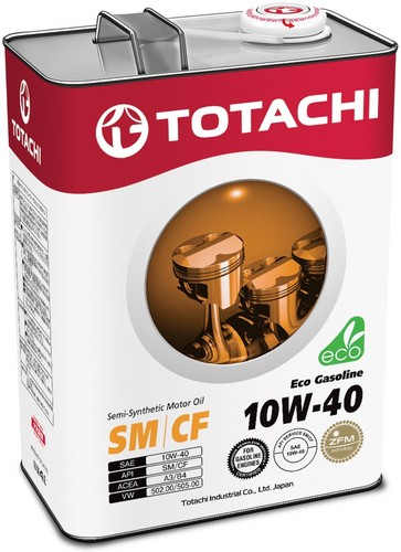 Масло моторное TOTACHI Eco Gasoline SAE 10W40 SN/CF 4L (№10904)