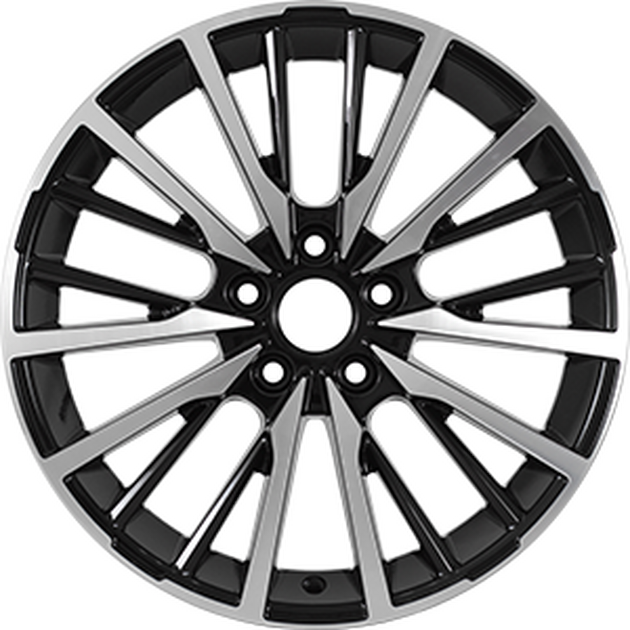 KDW KD1740 R17x7 5x114.3 ET45 CB67.1 Black_Front_Polished