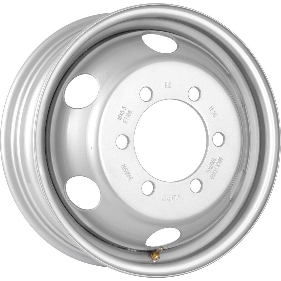 Topu (SRW) 3165582 R16x6.5 6x170 ET106 CB130 Silver с вентилем, 1150 кг