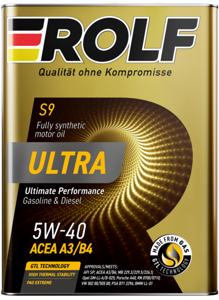Масло моторное ROLF Ultra SAE 5W40 SP 4L (№323106)