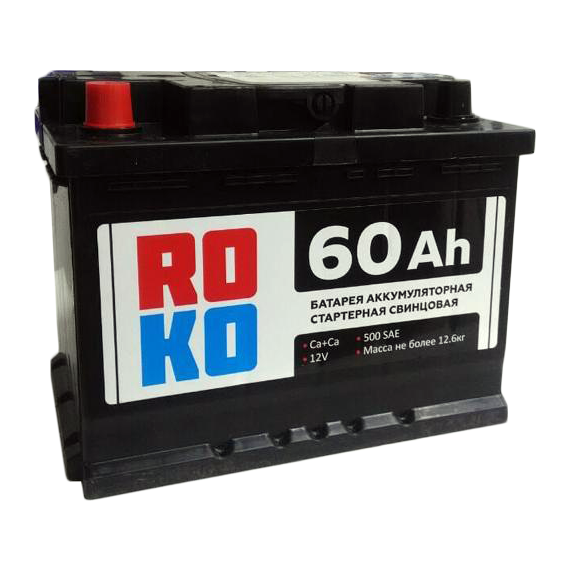 АКБ 6СТ-60п/п  ROKO 500A