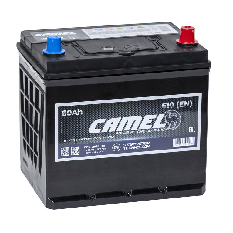 АКБ 6СТ-60о/п "CAMEL" EFB START/STOP ASIA 610A